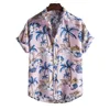 Casual shirts voor heren zomermannen geprinte shirt shirt shirt mouw turn down kraag streetwear chic losse heren kleding Hawaiian 2022 chemise homme