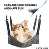 Cat Beds Furniture Pet Litter Hammock Iron Cage Breathable Plus Veet Hook Adjustable Cats Swing Hanging Nest Drop Delivery Home Ga Dhdgs