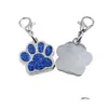 Key Rings Cartoon Dog Paw Sier Color Fashion Keychain For Car Keys Pendant Women Man Jewelry Wholesale Drop Delivery Dhhtd