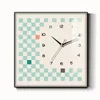 Wall Clocks Black And White Checkerboard Ins Square Clock Decorative Painting Nordic Bedroom Bedside Modern Minimalist Table