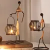 Candle Holders Creative Metal Candlestick Abstract Iron Men Holder Sculpture Home Decoration Accessories