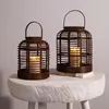 Candle Holders Vintage Decoration Bamboo Holder Nordic Antique Lantern Rustic Wedding Chandelier Bougeoir Home Accessories