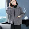 Damen Strick Mode gestrickte Strickjacke Pullover 2022 Frühling Herbstjacke Frauen Tasche Loose Short Coat Frauen stricken Oberbekleidung Tops