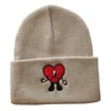 bad bunny Custom Winter Unisex Knitted Beanie Hats Designer Fisherman Beanies Hat para mujeres para hombres con borde bordado