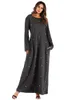 Ethnic Clothing Elegant Muslimah Diamond Beading Abaya Turkish Full Length Jilbab Dubai Female Thicker Warm Cotton Islamic Dress Wq1337