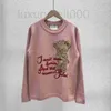 Cuetomizadores femininos designer rosa Little Bear Co -marca Bordado Bordado malha de lã Blend fofo gentil estilo top 2oyo