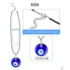 Pendant Necklaces Evil Blue Eye Necklace For Women Black Wax Cord Chain Men Choker Jewelry Lucky Amet Female Party Gift Drop Deliver Dhcwi