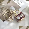 Key Rings 2021 New Arrive Lock With Shape Pendant Metal Keychain For Women Party Gift Bestfriend Jewelry 87C3 Drop Delivery Dhm6G