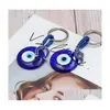 Key Rings Animal Butterfy Turtle Owl Palm Evil Eyes Keychain Metal Keyring Glass Lucky Blue Eye Pendant Ornament Keychains For Party DHVSB