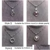 Bijoux Paramètres mljy perle collier Sliver Pendant 14 styles bricolage avec chaîne de notes de mariage de Noël