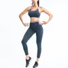 Aktiva uppsättningar 2 -stycken Set Women Sport Outfits Yogakläder Summer Sports Bras Leggings Pants Workout Gym Passar Kvinnor