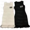 プラスサイズのドレスデザイナー高級女性ベストボディニットノースリーブファッションホワイトブラックタンクFA1x