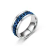 Band Rings 8Mm Spinner Punk Ring Stainless Steel Fidget Anxiety For Men Black/Blue/Sier/Gold Drop Delivery Jewelry Dhqrb