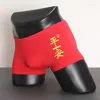 Onderbroek Chinees Red ondergoed Mens Boxer Briefs Shorts Broek Auspelen Print Luck Male Comfort Soft Pouch slipje