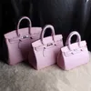 Platinum Ostrich Designer Handbag 2024 Women's Bag Original Pink Pattern Bag Handheld Shoulder Bag 25cm Genuine Leather 4pb5