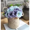 Flores decorativas 7 cabeças de seda artificial Gerbera Daisy Sun Flower Home Wedding Party Holiday Decorations Ilustrações Artesanato