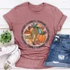 Magliette da donna Love Fall Y'All Shirt Stampa leopardata Abiti estetici per il Ringraziamento Hello Pumpkin Tees Peace Tops