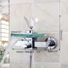 Смесители раковины для ванной комнаты Zappo Стеклянный душ комплекты водопад и микшер с холодной водой с портативными наборами головки