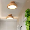 Plafondlampen Noordelijke eenvoudige massief houten led lamp slaapkamer woonkamer studeer gang gang gang gang ronde decoratieve verlichtingsarmatuur
