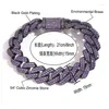 Chain Link Bracelets Iced Out Chains For Men Women 15Mm Black Purple Cuban Cz Stone Bracelet Hip Hop Jewelry Drop Delivery Dh2Hm218f