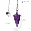 Pendentif Colliers Jadenova Naturel Conique Gem Collier Énergie Guérison Cristal Pendum Drop Livraison Bijoux Pendentifs DH6Tn