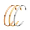 Charm Bracelets Bangles 316L Stainless Steel C-shaped Opening FOREVER LOVE ONLY YOU Bracelet Bangle For Women Fashion Jewelry