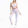 Aktiva uppsättningar 2 -stycken Set Women Sport Outfits Yogakläder Summer Sports Bras Leggings Pants Workout Gym Passar Kvinnor