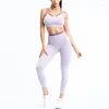 Ensembles actifs 2 pièces ensemble femmes tenues de sport vêtements de yoga vêtements de sport d'été soutiens-gorge leggings pantalons d'entraînement costume de gymnastique pour femmes