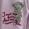 Damenpullover von Designer Pink Little Bear Co mit Perlenstickerei, gestrickt, Wollmischung, süßes Oberteil im sanften Stil, Unterwolle, 2OYO