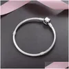 Braccialetti con ciondoli 100 925 Sterling Sier con scatola originale M Catena di serpenti Fit Pandora Perline Bracciale rigido Gioielli per donne Uomini Drop De Dhijd