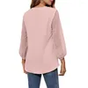 Women's Blouses TETYSEYSH Women Loose Jacquard V-neck Shirt Elegant Chiffon For Ladies Female Solid Color Three Quarter Sleeve Blouse