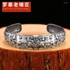 Link Bracelets Bracelet Width Men's Vintage Thai Silver Opening Gluttonous Personality Hipster Women's