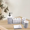 Juego de accesorios de baño Accesorios de baño Paquete de 5 soportes para cepillos de dientes Dispensador de jabón Robusto