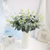 Flores decorativas 30 cm Baby Breath Flor Artificial Flower Gypophila Green Silk Eucalyptus folha folha de casamento DIY Decoração em casa floral