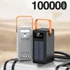 new Super capacity Chargers 150000 mah outdoor travel solar mobile power supply comes with data cable first aid charging bank Solar-powered camping lamp