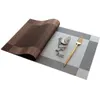 Bordmattor Rektangel PVC No-Slip Dining Placemat Värmeisolering Tabell Proy Pad Plate Cup Mat
