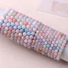 Strand Fashion Stone Beads Armband Morganite Stones Candy Colors Mixed 8 Mm Sl￤t rund Bangle Elastic For Woman Girl Jewelry