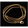 Chains 1Mm 18K Gold Plated Snake 1630 Inch Golden Smooth Lobster Clasp Necklace For Women Drop Delivery Jewelry Necklaces Pendants Dhhya