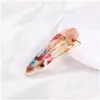 Hair Clips Barrettes Cute Style Acrylic Clip For Girls Women Water Drop Shape Leopard Marble Textured Geometric Duckbill Barrette Dheyi