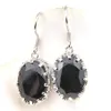 Outros conjuntos de jóias Luckyshine Wedding for Womens Oval Oval Black Onyx Sier Zircão Brincho Pingents Deliver