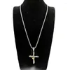 Pendant Necklaces 2 Tone Cool Skull Cross Necklace Stainless Steeel Gothetic Circle & Fashion Men Jewelry