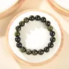 Charm Bracelets 10mm Natural Obsidian Stone Bead Bracelet For Men Health Protection Women Jewelry Elegant Strand Bangle Wristband Gift 18cm