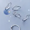 Anillos de racimo Plata de Ley 925 para mujer coreana pequeña fresca Simple CZ con incrustaciones 12 constelaciones apertura dedo regalos