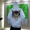 Męskie bluzy zimowe marka z kapturem Czaszka Czaszka Diambunowa Gtrusza ciepła tkanina Bluza Hip-Hop Streetwear Owczesna kaptura