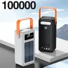 new Super capacity Chargers 150000 mah outdoor travel solar mobile power supply comes with data cable first aid charging bank Solar-powered camping lamp