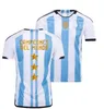 3 stars argentina FINAL Soccer Jersey 22 23 champions DI MARIA J. ALvarez E. FernAndez Football Shirts 2022 DYBALA MARADONA Men Kids kit uniform pre Player Fans version