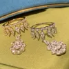 Fedi nuziali di lusso con zirconi cubici, nappa, anello di apertura regolabile, gioielli per le donne, strass lucidi, dita di cristallo, accessori per le mani