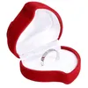 Pochettes à bijoux 12 pièces boîtes de flocage en forme de coeur boîte-cadeau de mariage grand anneau rouge coeur