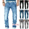 Jeans da uomo Uomo Trendy Linea casual Pantaloni lunghi Straight Hip-hop Denim Fashion Plus Size 5XL Lugentolo1