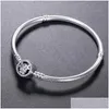 Charm Armband 925 Sterling Sier Armband Bloom Flower Emamel Clasp for Pandora Jewelry Original Box Women Wedding Drop Delivery DHS0X